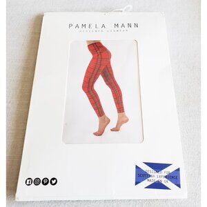 Pamela Mann Womens Red Tartan Printed Footless Tights Legwear NWT